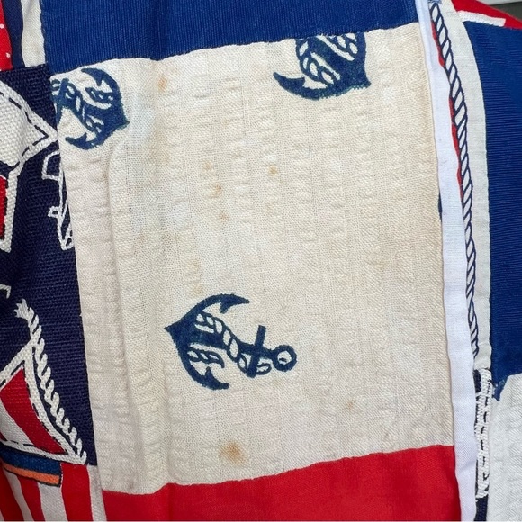 Vintage 50s 60s Patchwork Nautical High Waist Maxi Skirt Patriotic Sailing Med - Picture 13 of 15